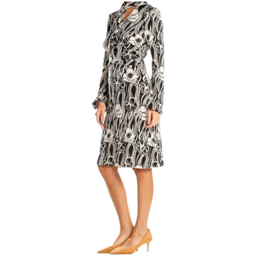 BANANA REPUBLIC Silk Poppy Print A-line Dress - Size XS - Picture 3 of 14